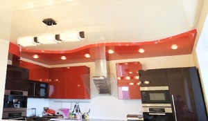 Двухуровневый натяжной потолок на кухню Двухуровневый натяжной потолок на кухню